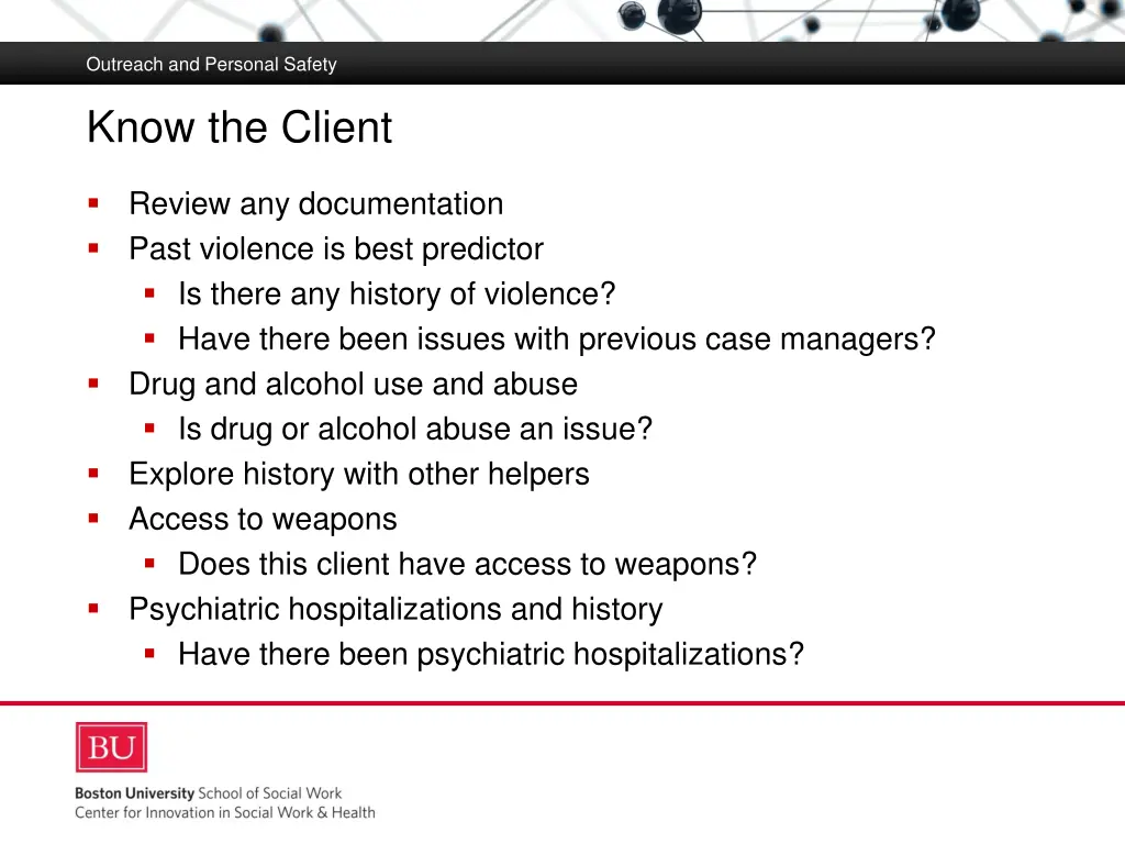outreach and personal safety 9