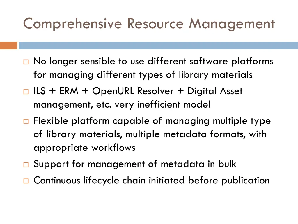 comprehensive resource management