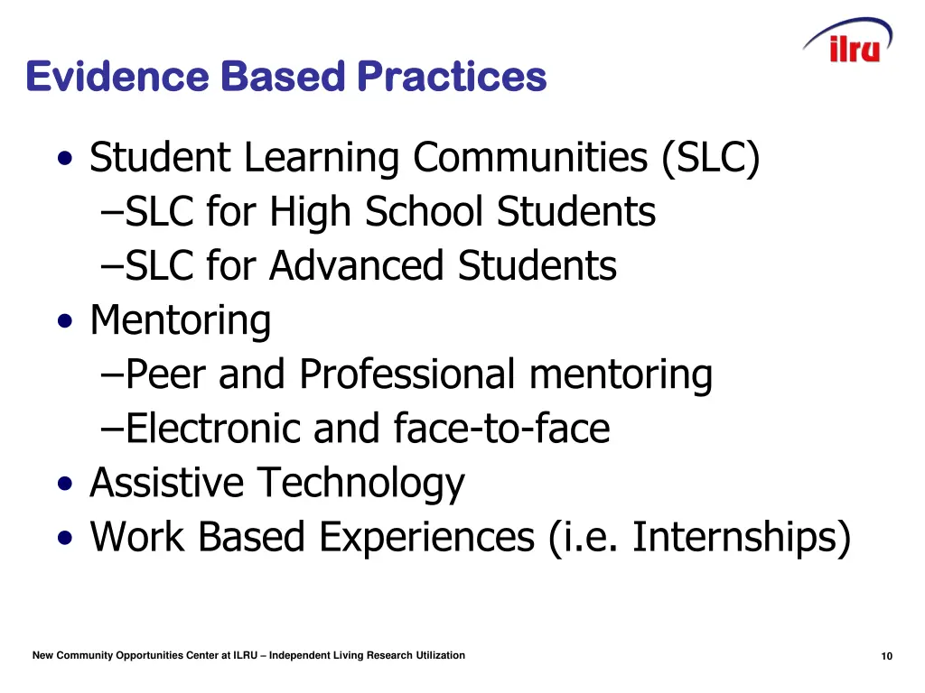 evidence based practices evidence based practices