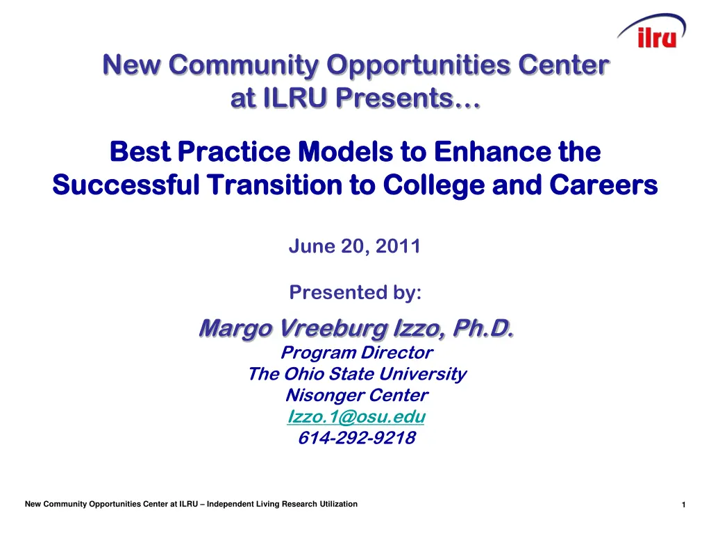 new community opportunities center at ilru 1