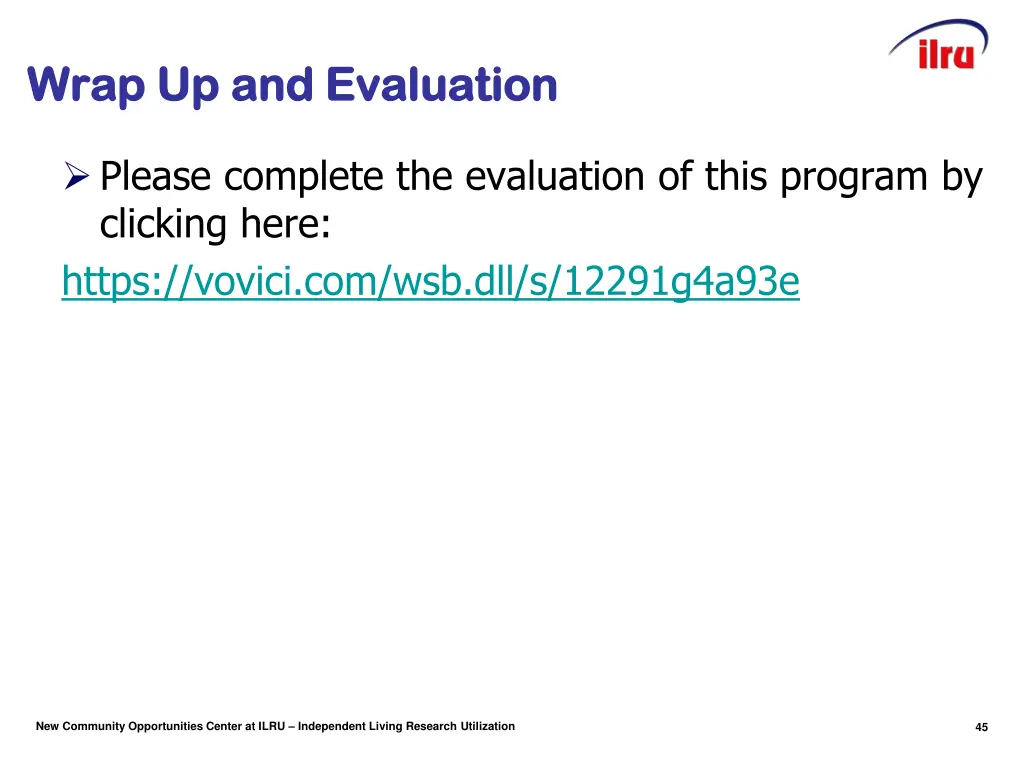 wrap up and evaluation wrap up and evaluation