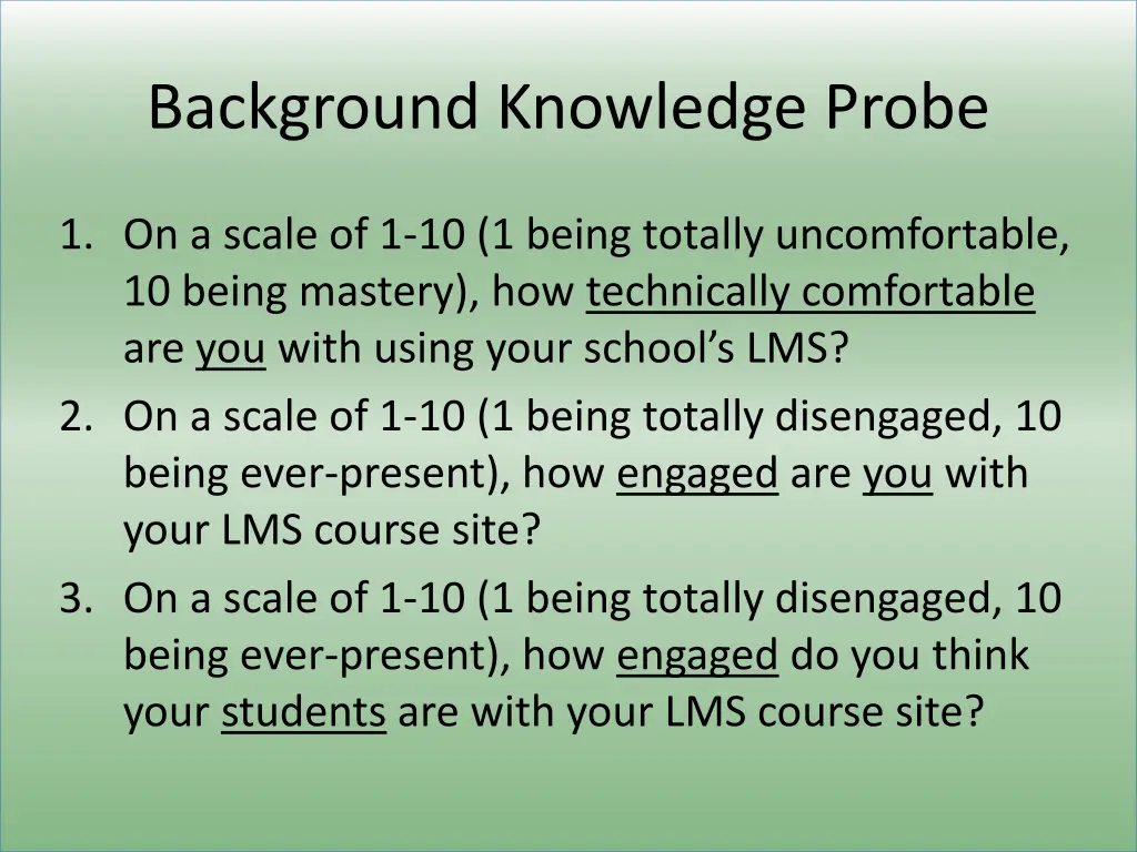 background knowledge probe