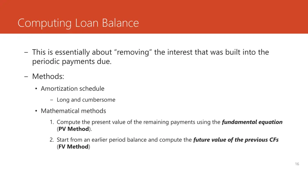 computing loan balance