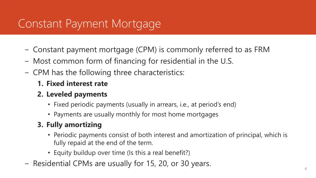 constant payment mortgage