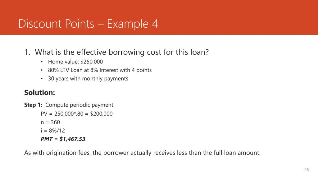 discount points example 4