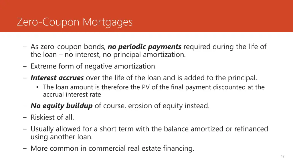zero coupon mortgages