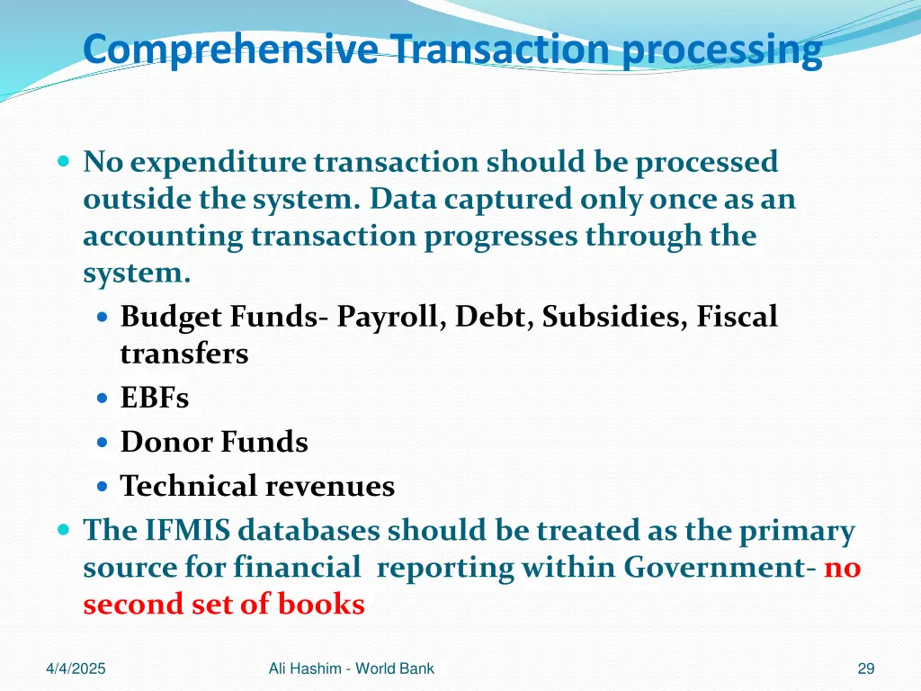 comprehensive transaction processing
