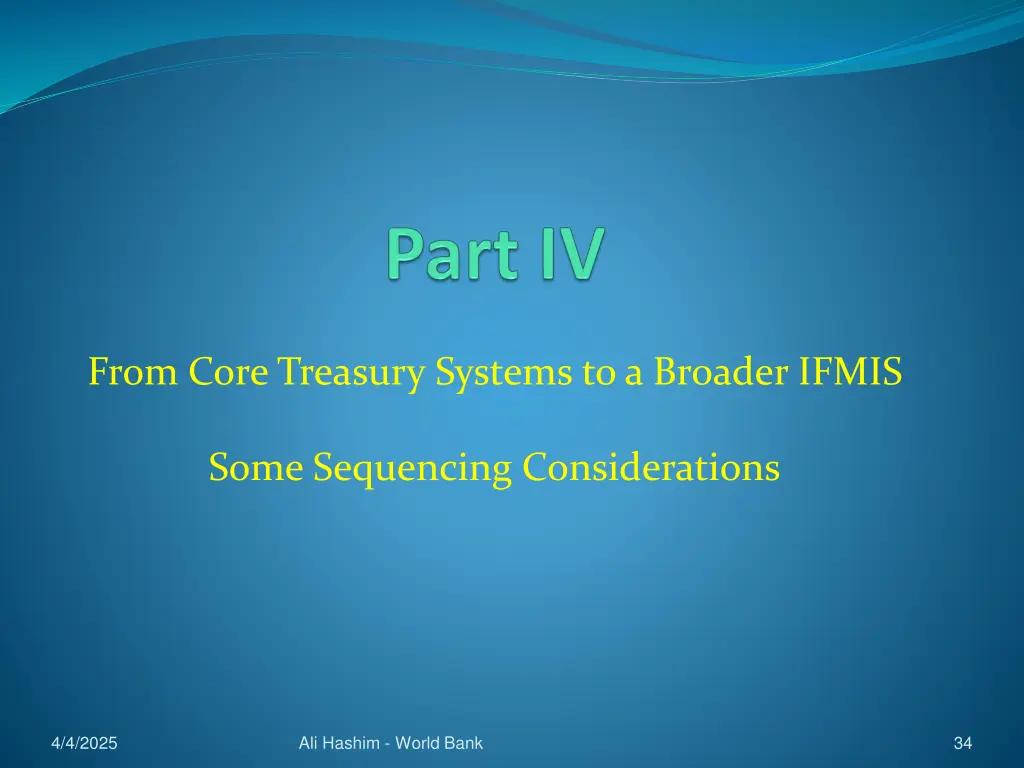 from core treasury systems to a broader ifmis