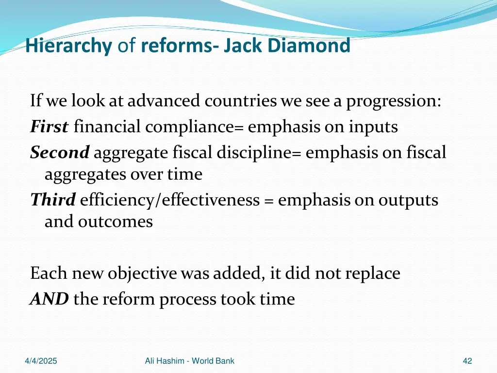 hierarchy of reforms jack diamond
