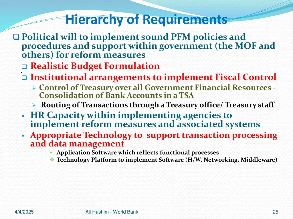 hierarchy of requirements