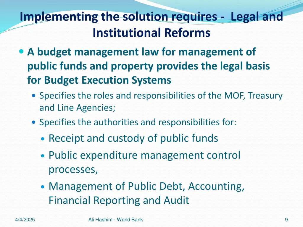 implementing the solution requires legal