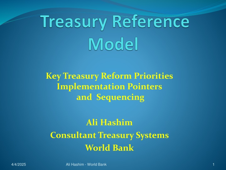 key treasury reform priorities implementation