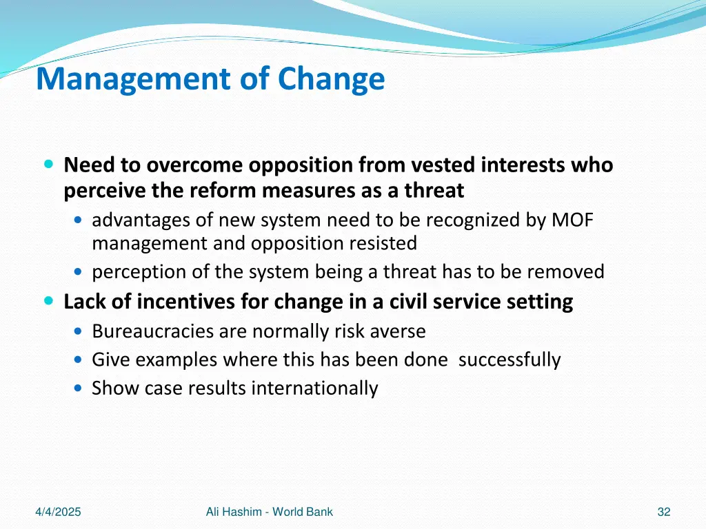 management of change