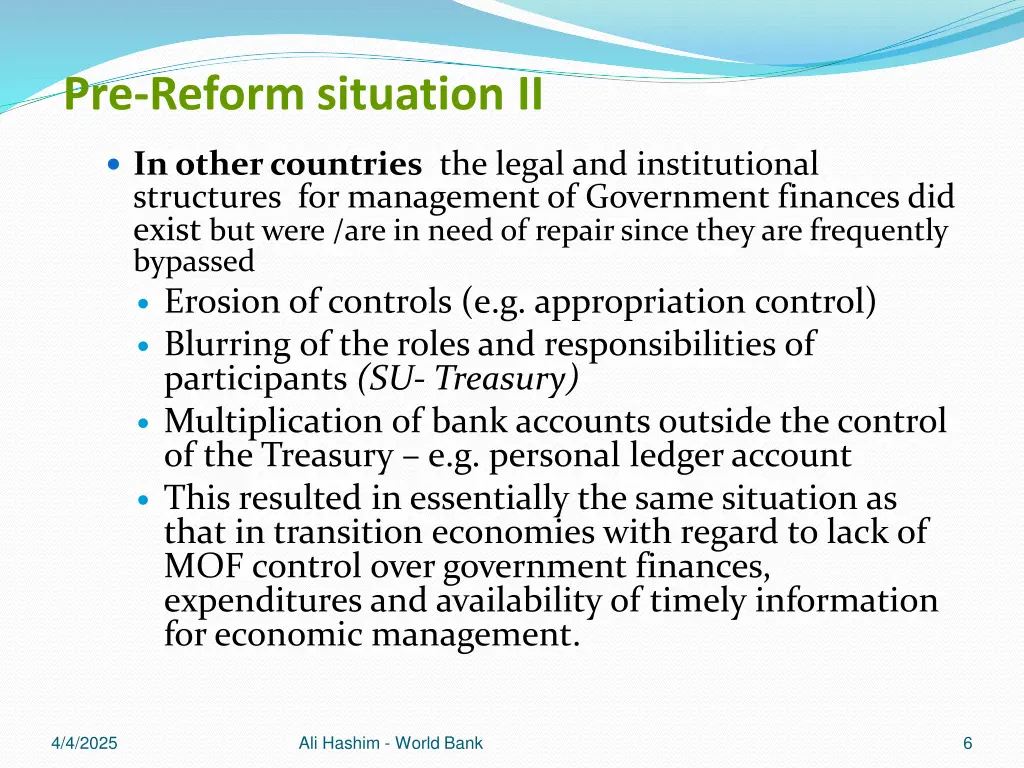 pre reform situation ii