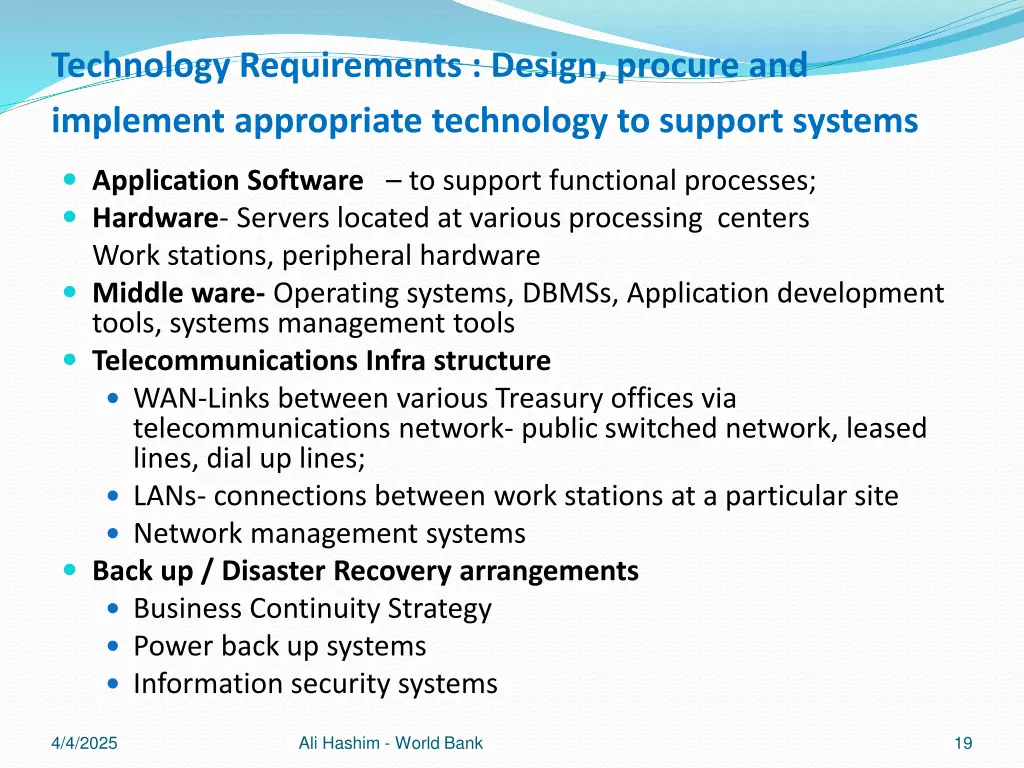 technology requirements design procure