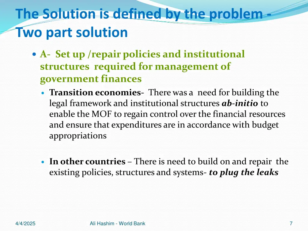 the solution is defined by the problem two part