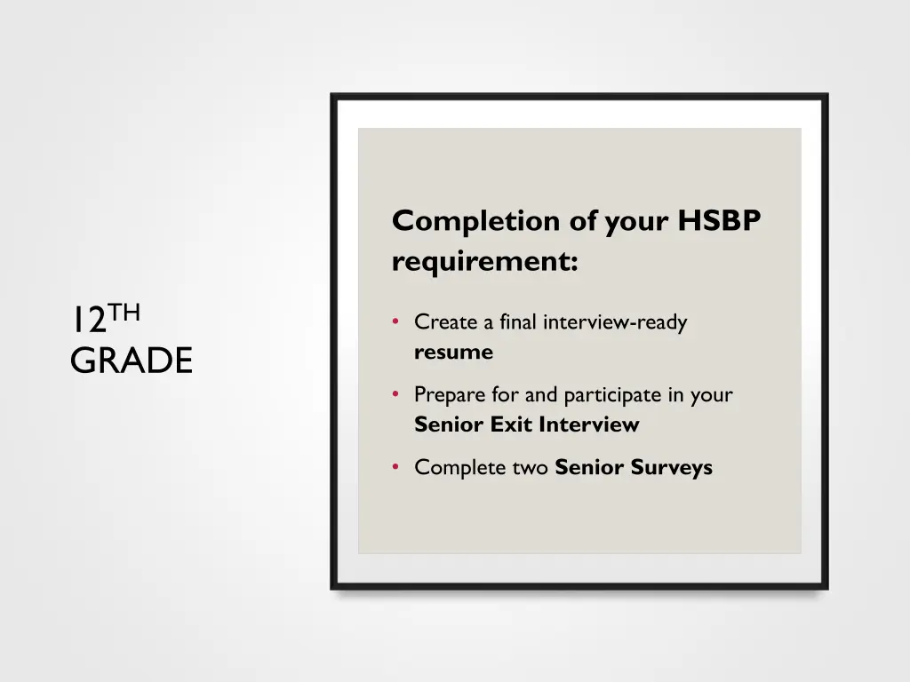 completion of your hsbp requirement