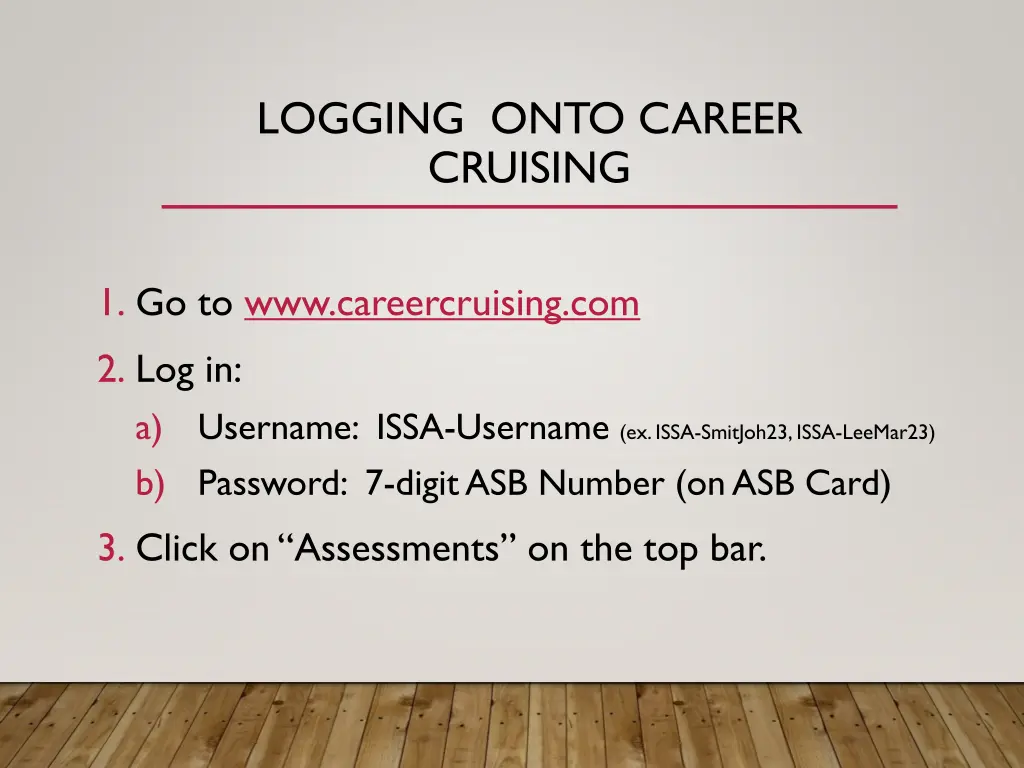 logging onto career cruising