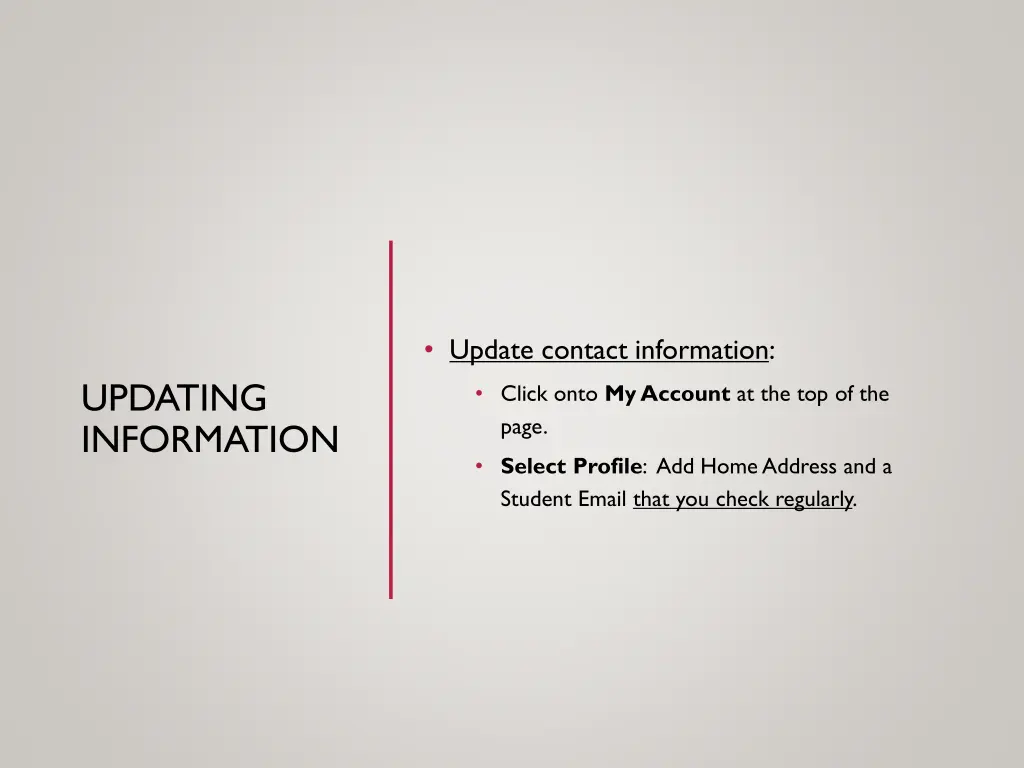 update contact information