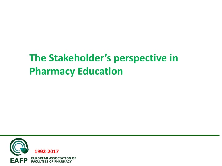 the stakeholder s perspective in pharmacy