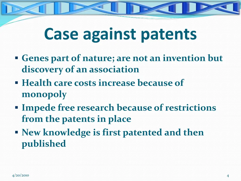 case against patents