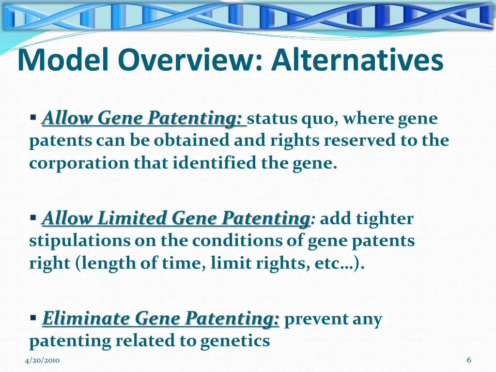 model overview alternatives