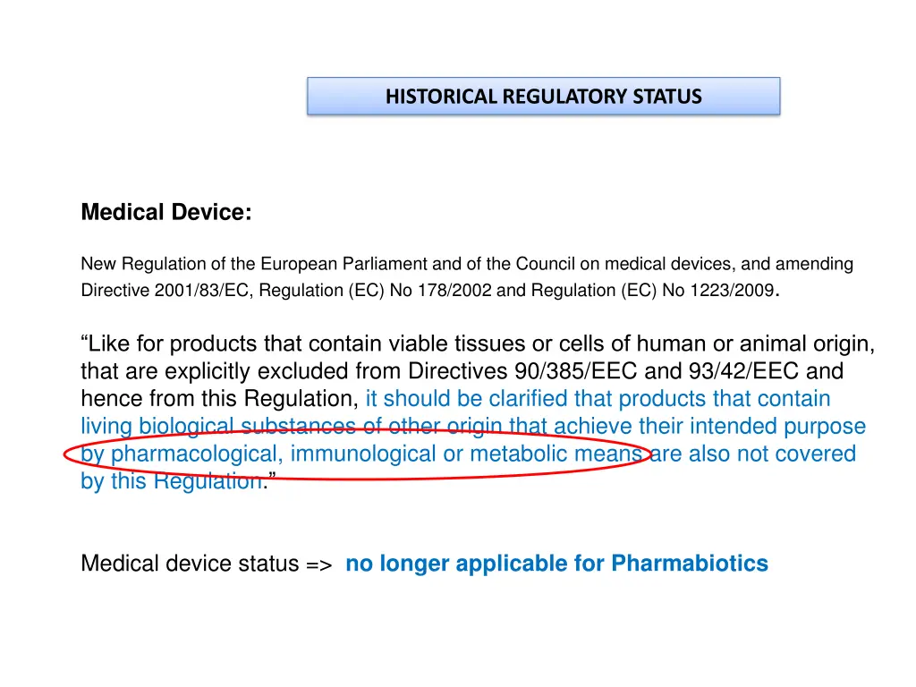 historical regulatory status 2