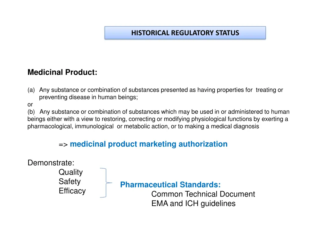 historical regulatory status 3