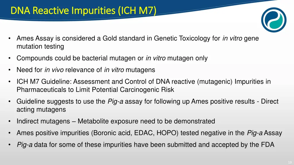 dna reactive impurities ich m7 dna reactive