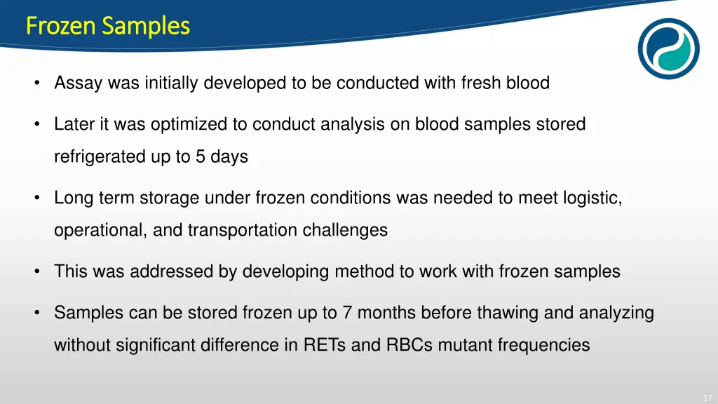 frozen samples frozen samples
