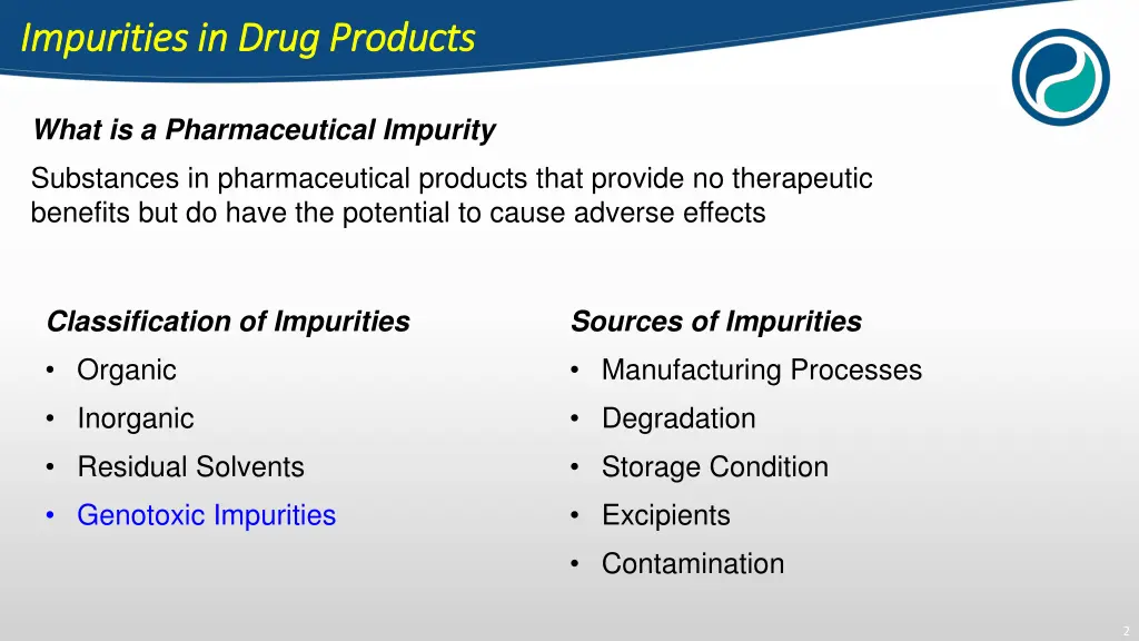impurities in drug products impurities in drug