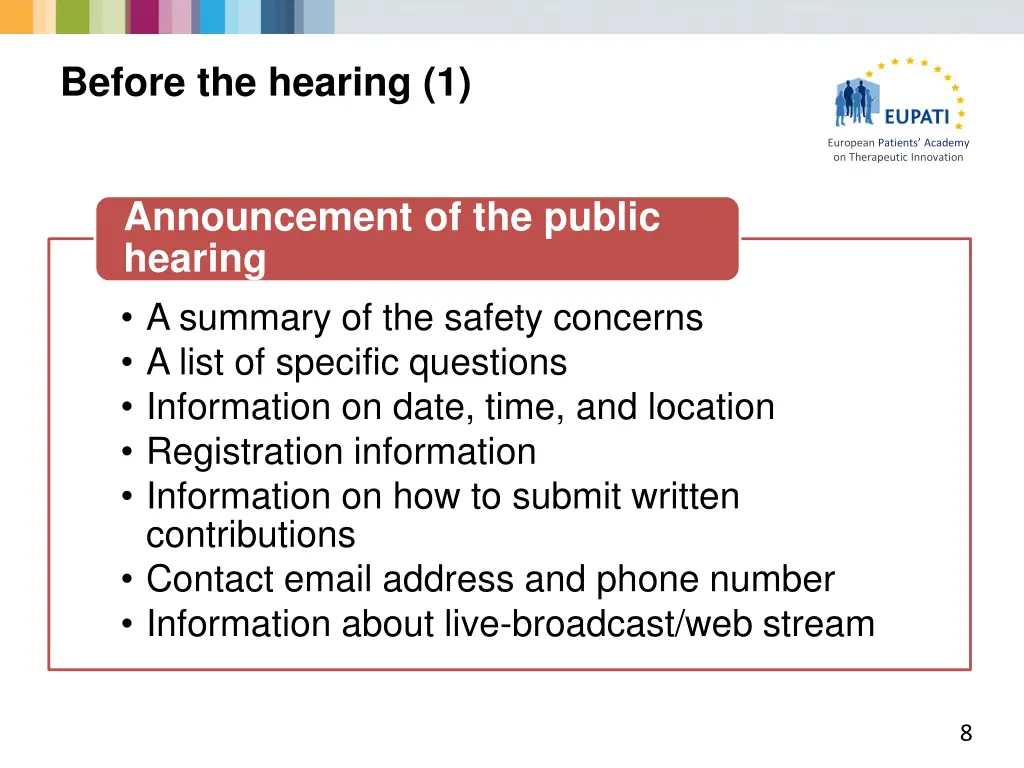 before the hearing 1