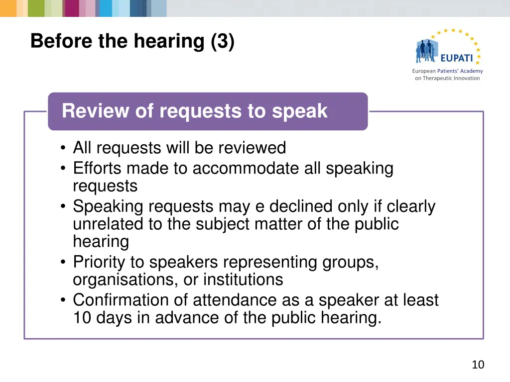 before the hearing 3