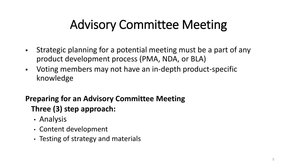 advisory committee meeting advisory committee