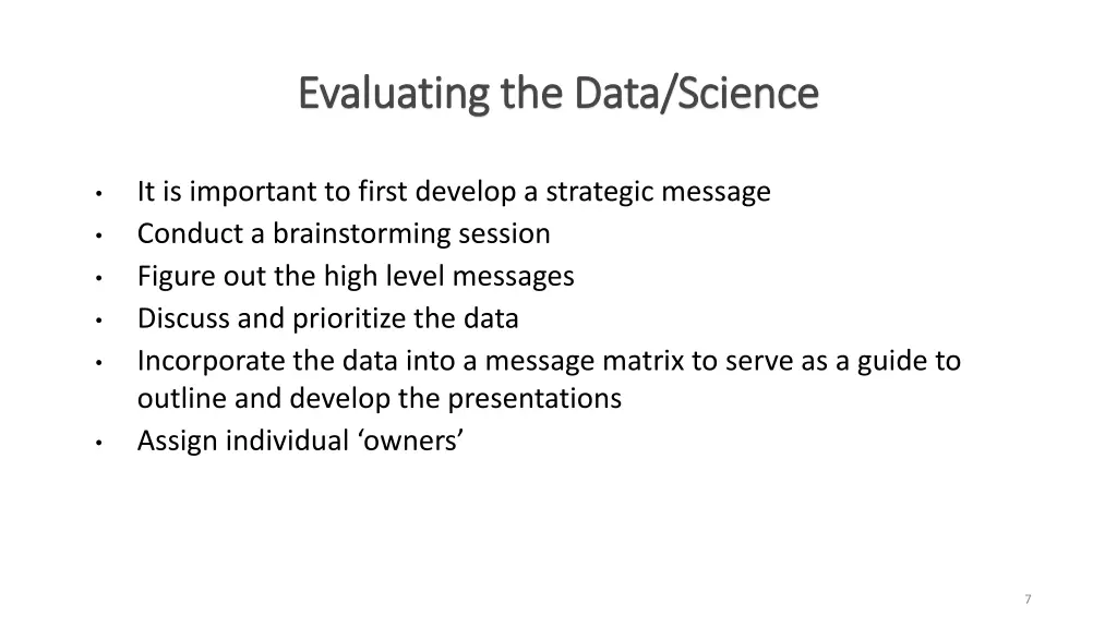 evaluating the evaluating the data science