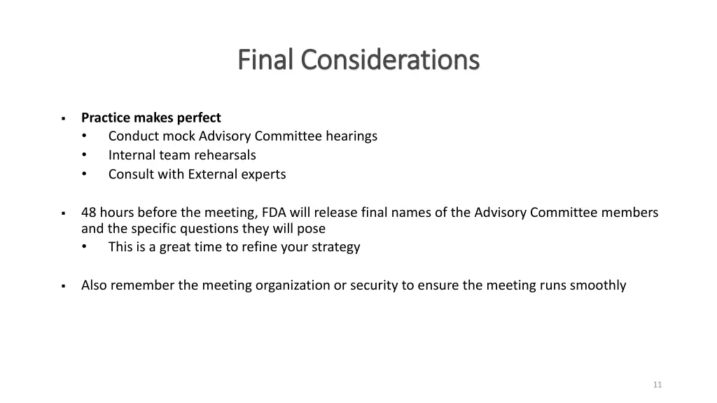final considerations final considerations