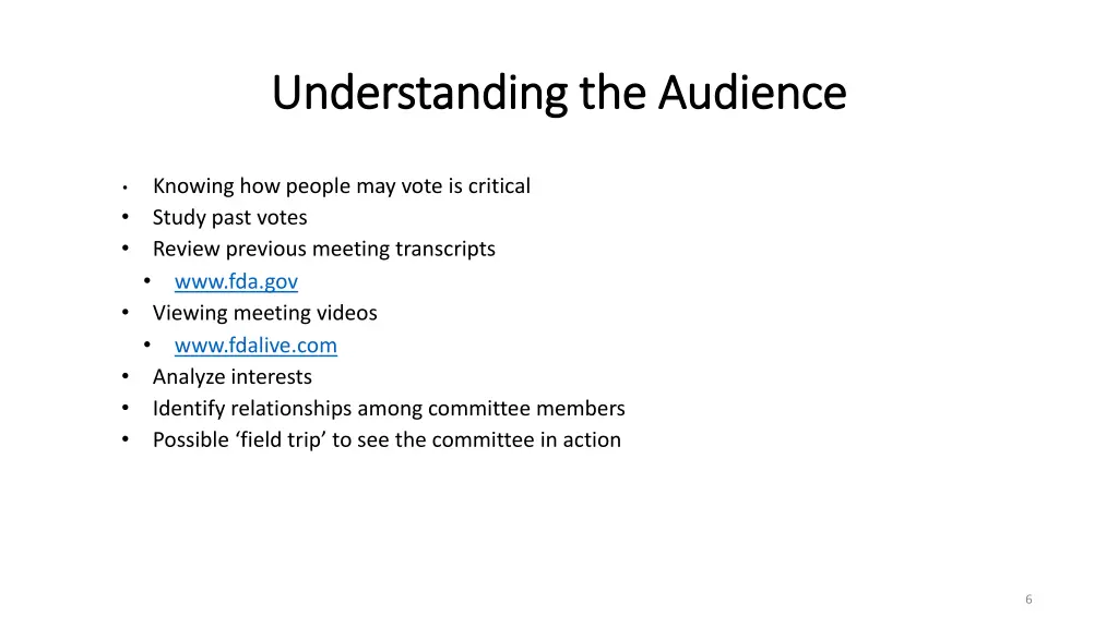 understanding the audience understanding