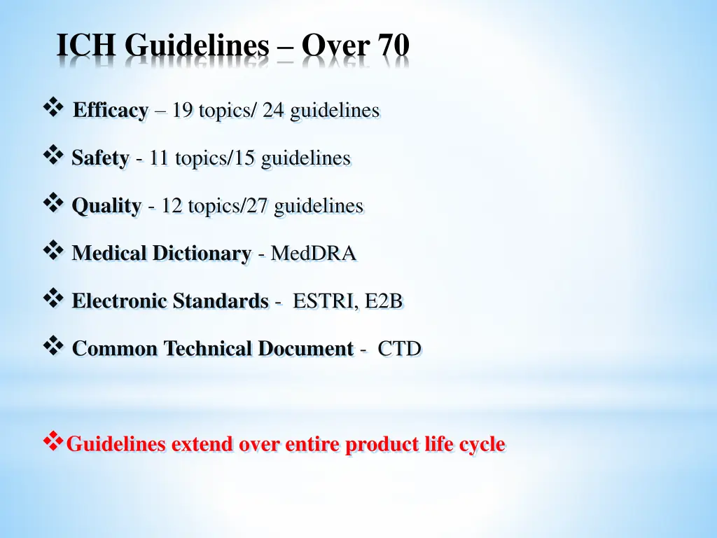 ich guidelines over 70