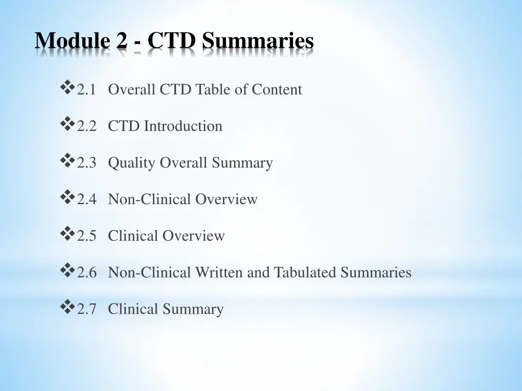 module 2 ctd summaries