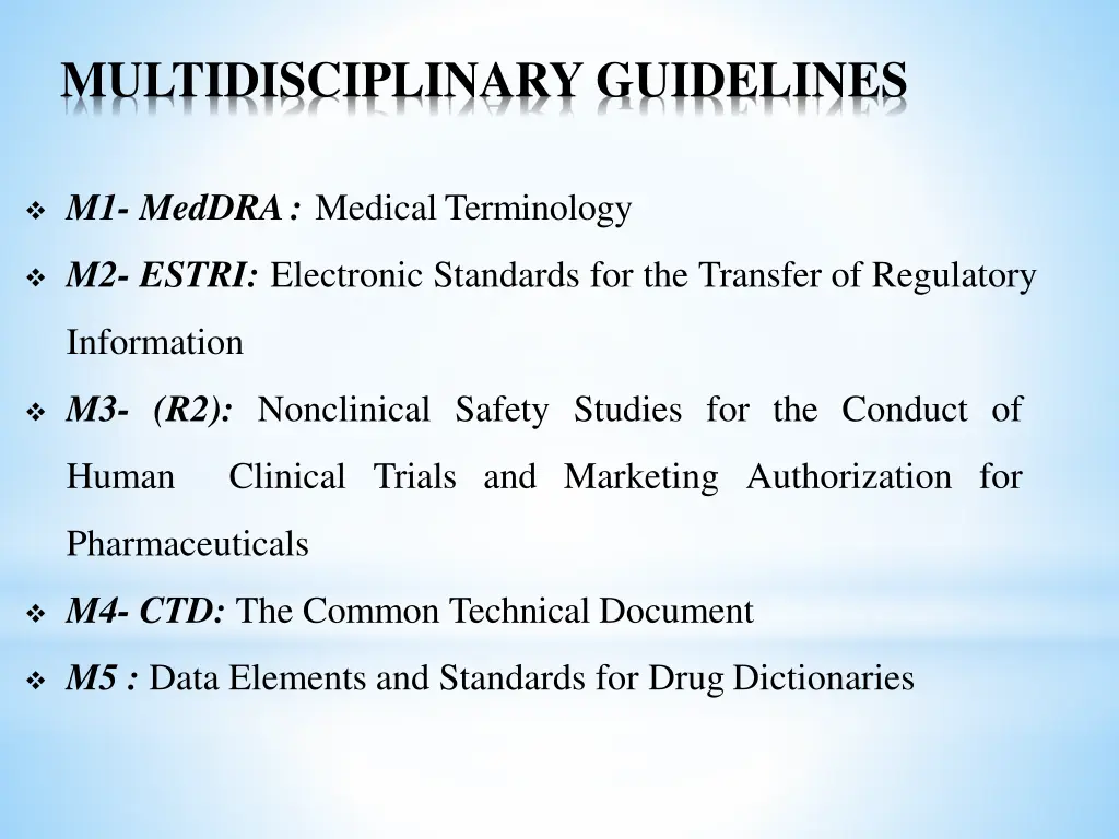 multidisciplinary guidelines