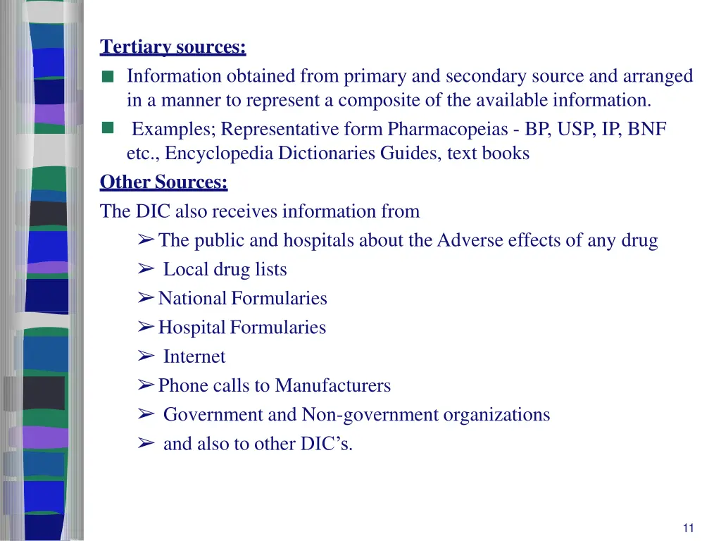 tertiary sources information obtained from
