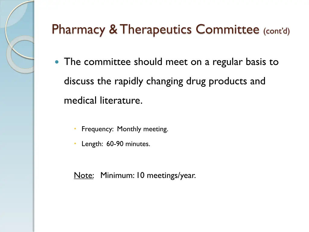 pharmacy therapeutics committee cont d