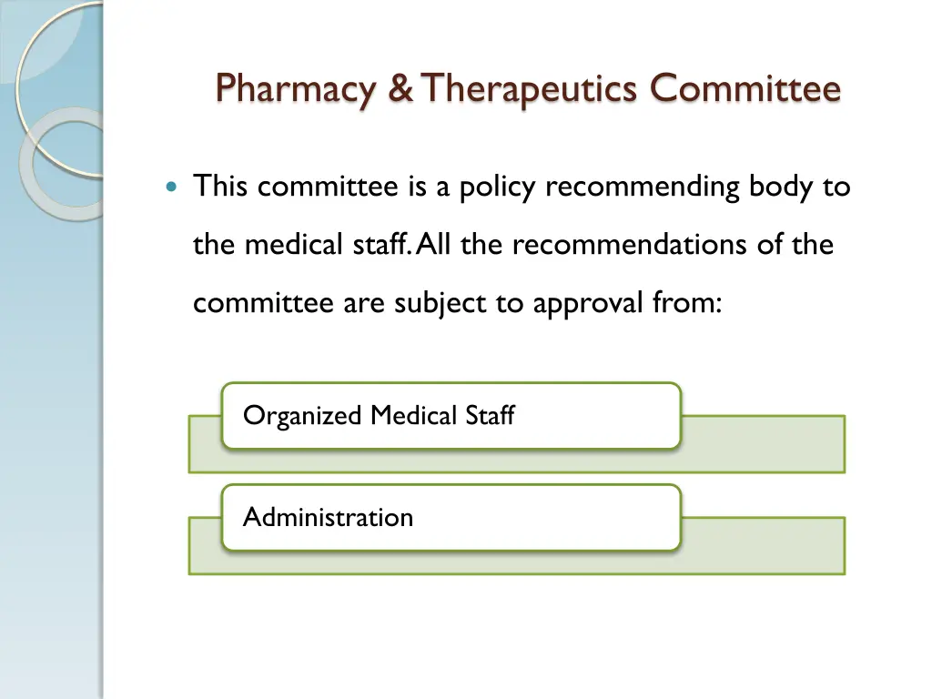 pharmacy therapeutics committee