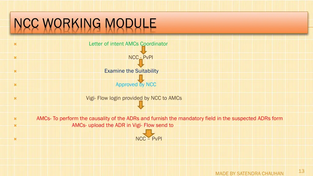 ncc working module