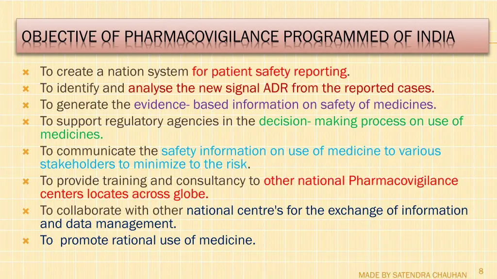 objective of pharmacovigilance programmed of india