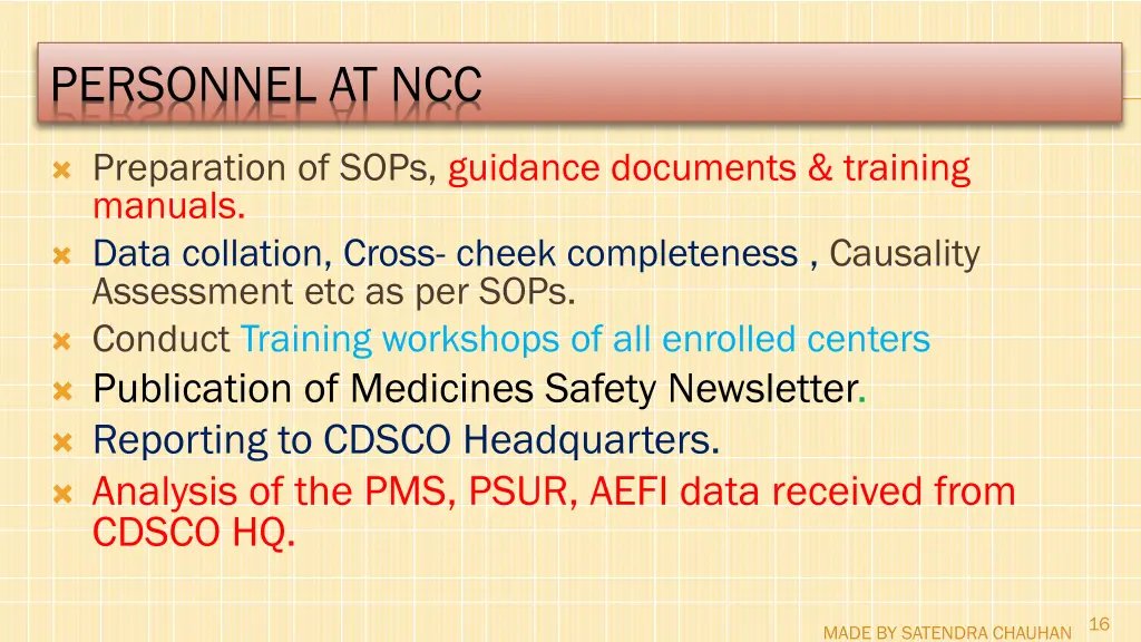 personnel at ncc
