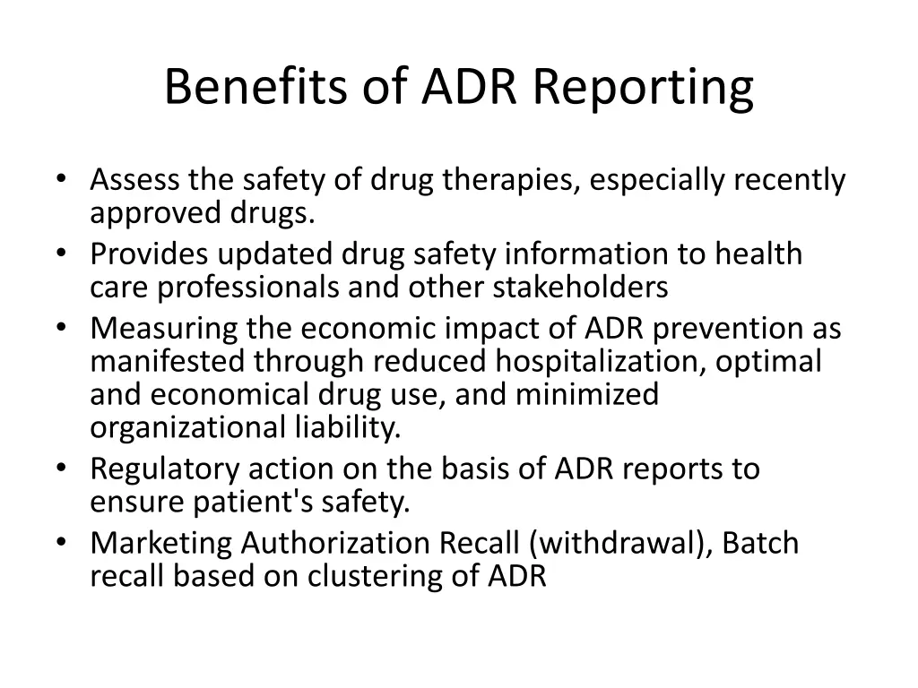 benefits of adr reporting