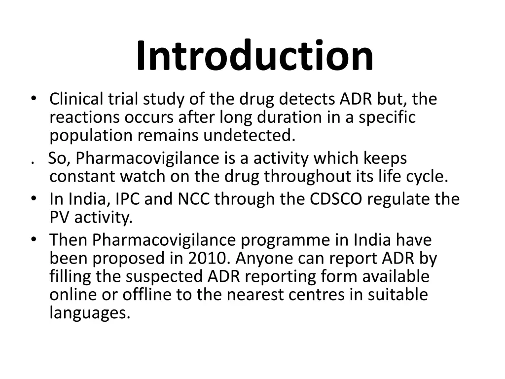 introduction clinical trial study of the drug