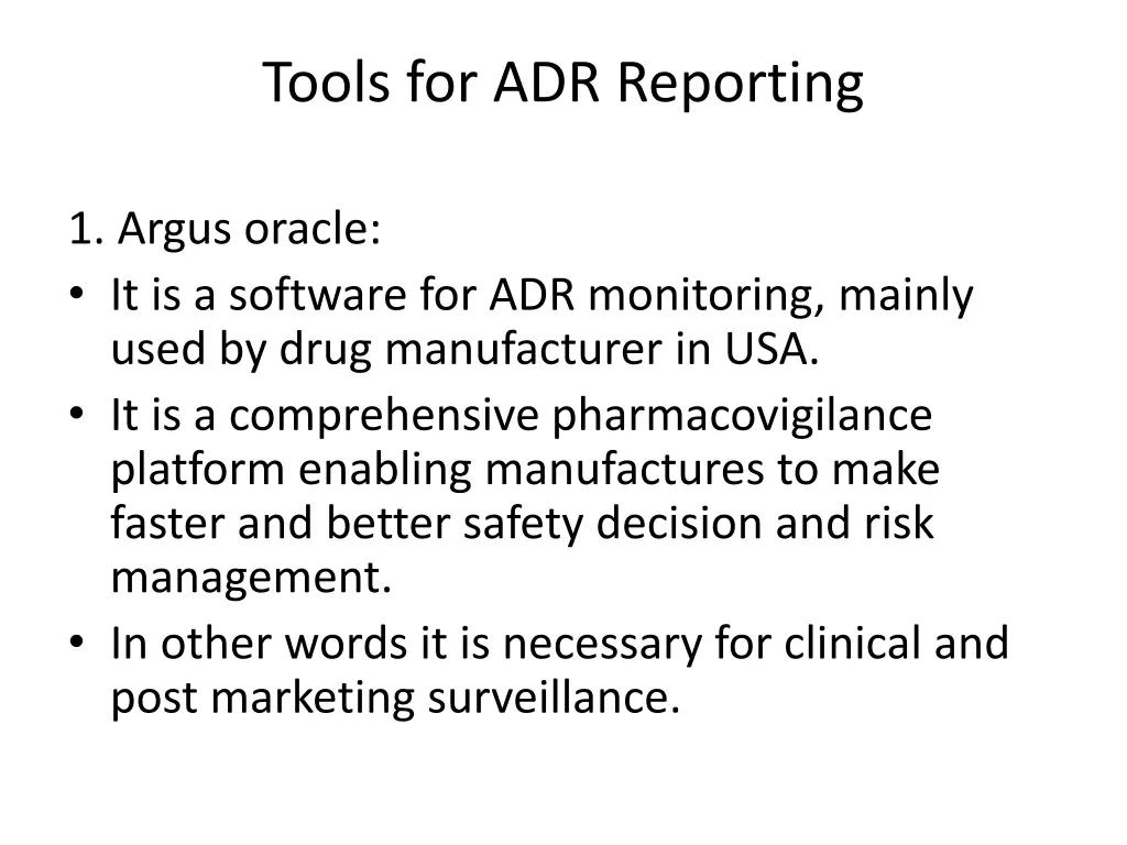 tools for adr reporting