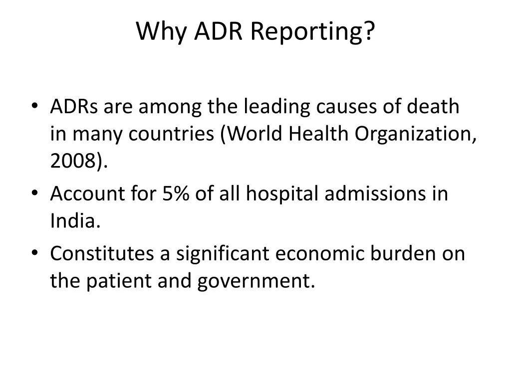 why adr reporting